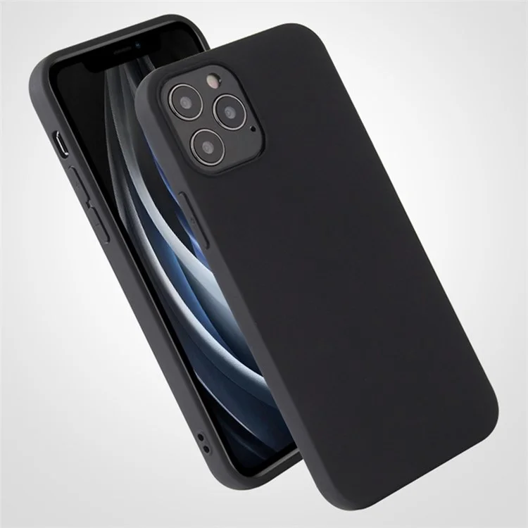 Funda protectora suave de TPU para iPhone 15 Pro, con acabado mate y revestimiento antirasguños - Negro