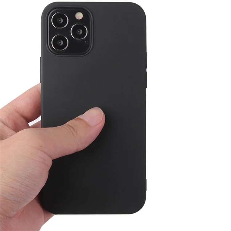 Funda protectora suave de TPU para iPhone 15 Pro, con acabado mate y revestimiento antirasguños - Negro