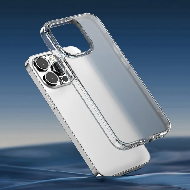 For iPhone 15 Pro Fall Proof Matte Phone Cover Translucent PC+TPU Hybrid Protective Case - Brown