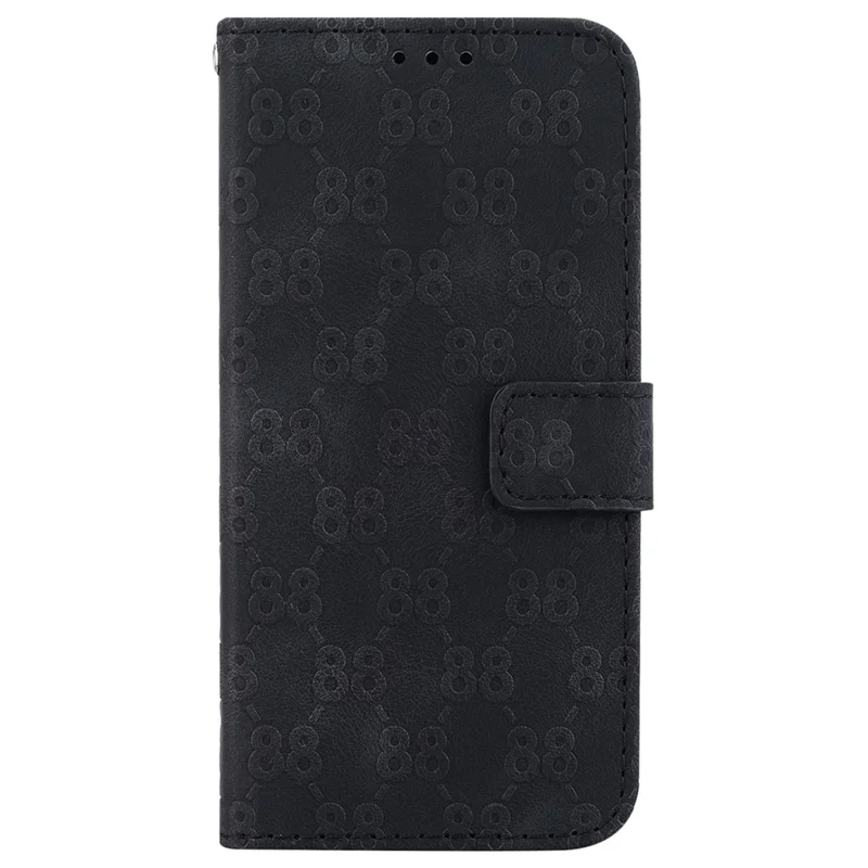 Folding Stand Shell for Nokia X30 5G Double 8-Shape Imprint Leather Phone Case Wallet Cover - Black
