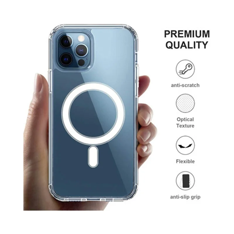Per iPhone 15 Pro Compatibile con MagSafe Custodia Telefonica Trasparente in TPU Resistente ai Graffi
