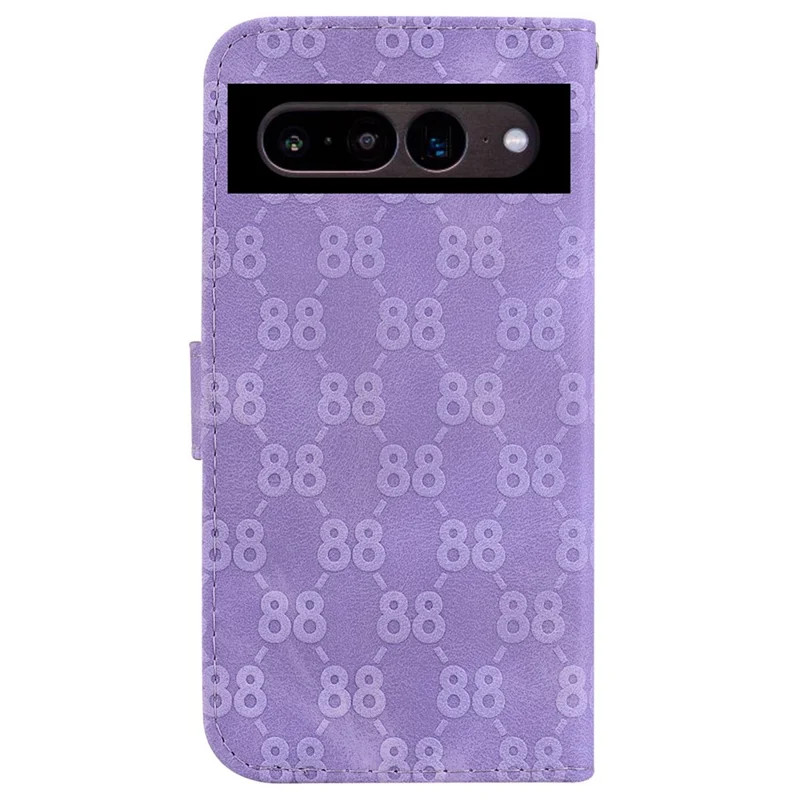 For Google Pixel 7 Pro 5G Wallet Function Mobile Phone Double 8-Shape Imprint Stand Shell Leather Case - Purple