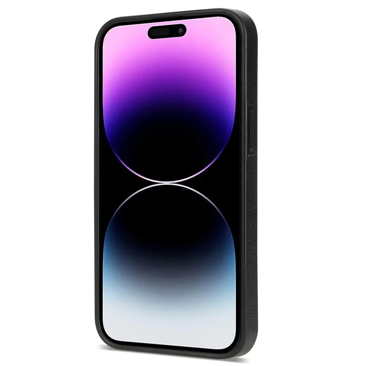 N.BEKUS Para iPhone 15 Funda de Cuero PU + TPU con Soporte Vertical Tarjetero RFID Bloqueo Funda Protectora - Negro