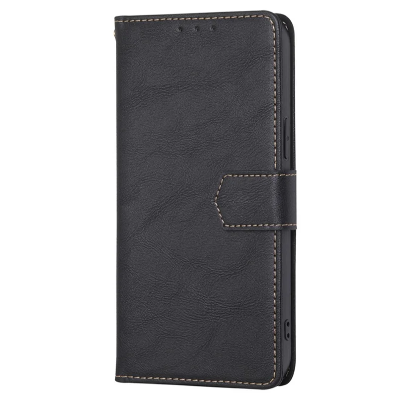 Cell Phone Stand Cover for iPhone 15 Pro Max , Magnetic Clasp Folio Flip PU Leather Wallet Case - Black