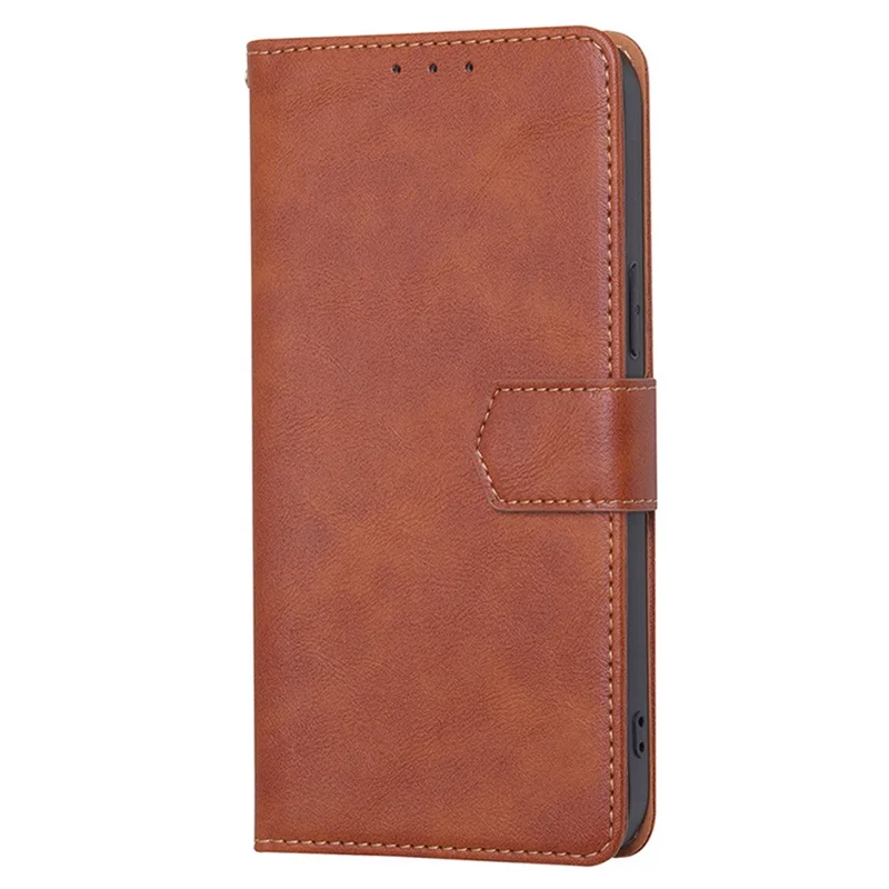 Capa de Suporte para Celular para iPhone 15 Pro Max, Capa Carteira de Couro PU com Fecho Magnético - Marrom