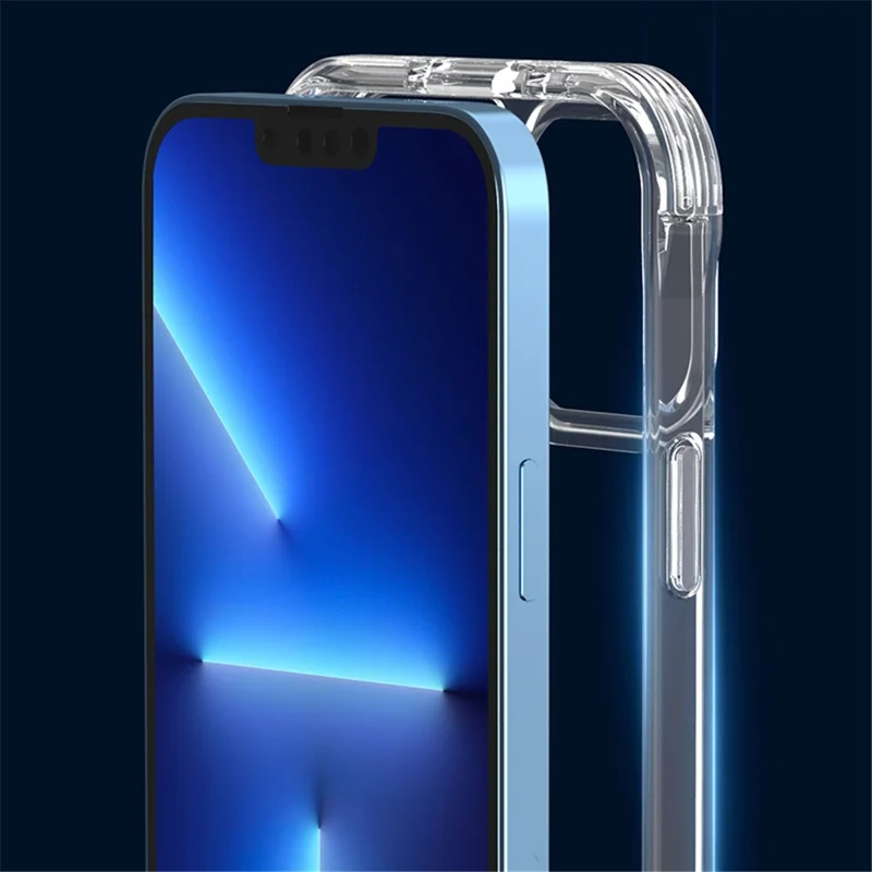 Für iPhone 15 Pro Stoßfeste PC+TPU Handyhülle Transparente Rückabdeckung mit verstecktem Ständer - Transparentes Schwarz