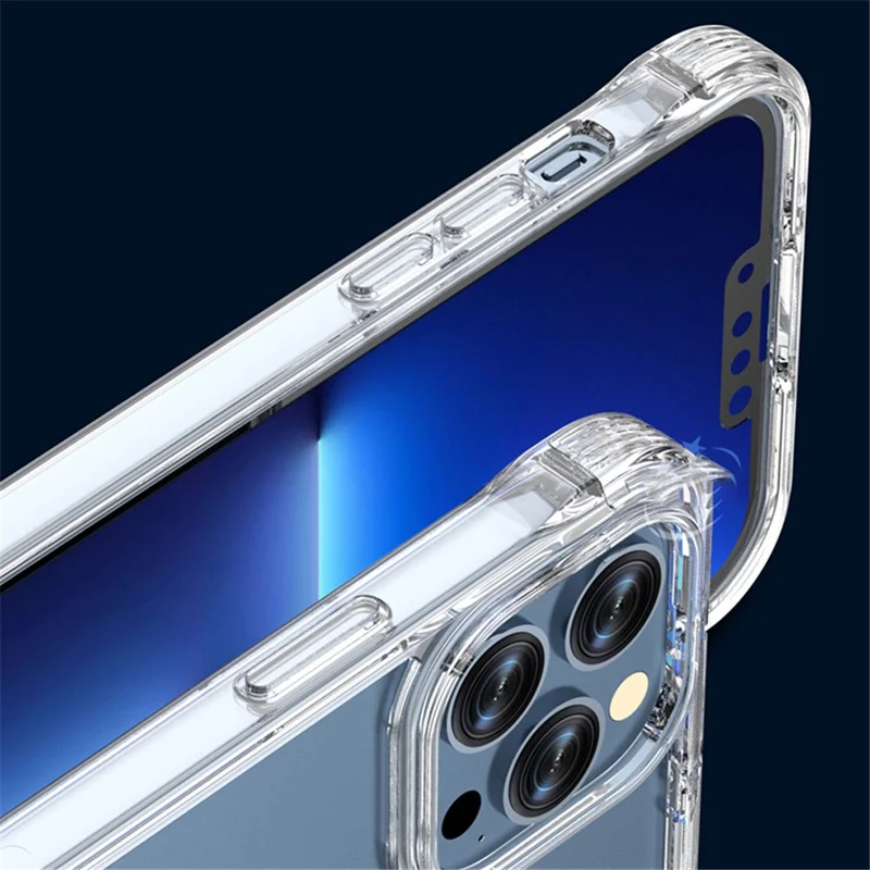 Pour iPhone 15 Pro Max Coque de téléphone portable antichoc PC+TPU - Transparente