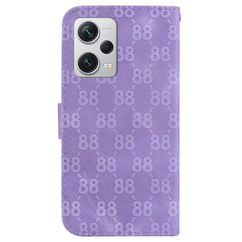 Anti-Scratch Phone Case for Xiaomi Redmi Note 12 Pro+ 5G Double 8-Shape Imprinted PU Leather Wallet Phone Cover - Purple