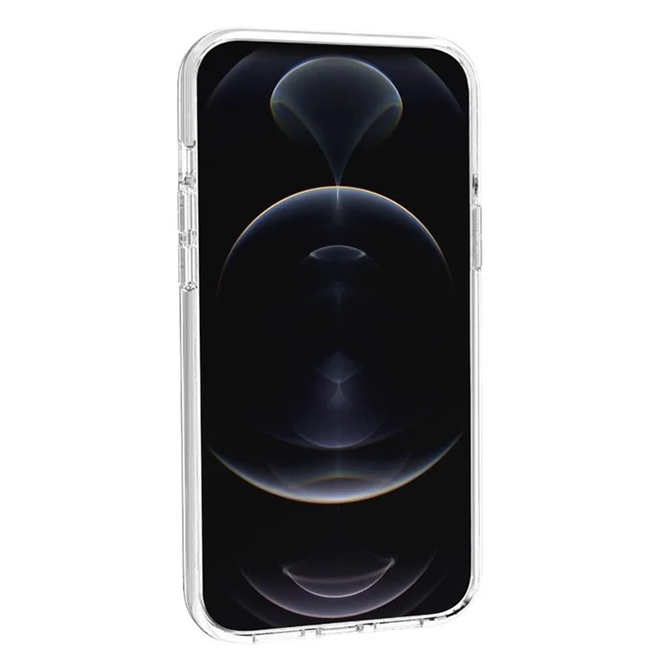 For iPhone 15 Plus Anti-Scratch Cover Clear Design Hard PC + Flexible TPU Cell Phone Case - Transparent Pink