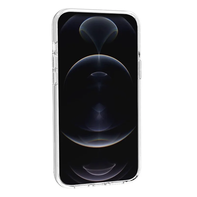 For iPhone 15 Plus Anti-Scratch Cover Clear Design Hard PC + Flexible TPU Cell Phone Case - Transparent