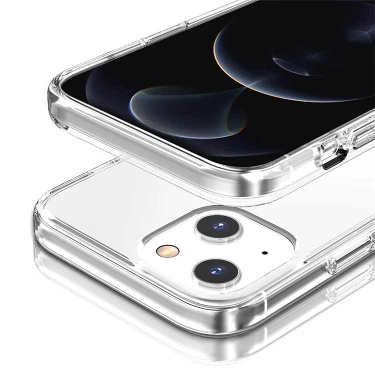 Pour iPhone 15 Pro Max Slim-Fit Hard Phone Case Clear PC + TPU Cell Phone Cover Shell - Transparent Black