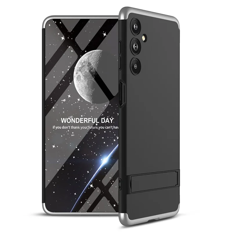 GKK Per Samsung Galaxy F54 5G/M54 5G Copertina di Telefono in Plastica Shock a Prova di Cavalletto Confelati Telefono di Ritorno - Nero / Argento