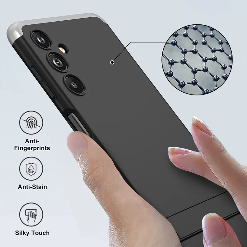 GKK Per Samsung Galaxy F54 5G/M54 5G Copertina di Telefono in Plastica Shock a Prova di Cavalletto Confelati Telefono di Ritorno - Nero / Argento