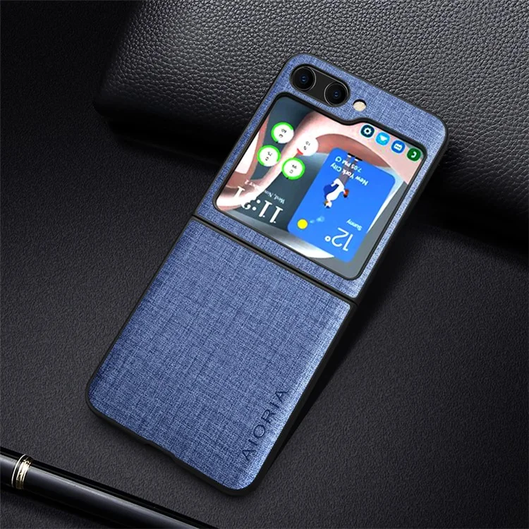 AIORIA Cloth Texture Protective Case für Samsung Galaxy Z Flip5 5G PU + PC Slim Phone Cover - Blau