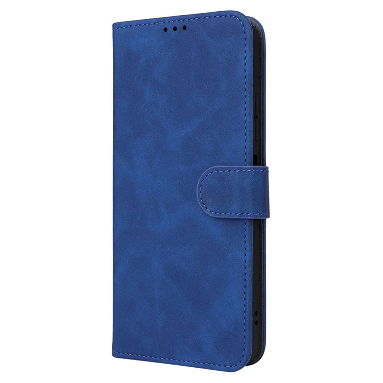 Para Nokia C300 Skin-touch Leather Phone Case Folding Stand Wallet Protective Cover - Azul