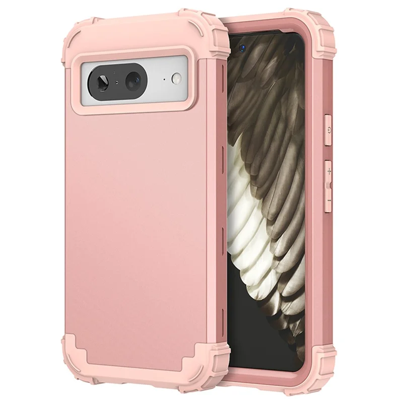 L-Style PC + TPU Phone Cover for Google Pixel 8 , Anti-Drop Cell Phone Cover - Rose Gold+Rose Gold