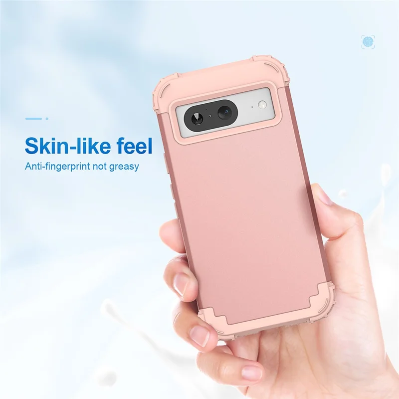 L-Style PC + TPU Phone Cover for Google Pixel 8 , Anti-Drop Cell Phone Cover - Rose Gold+Rose Gold