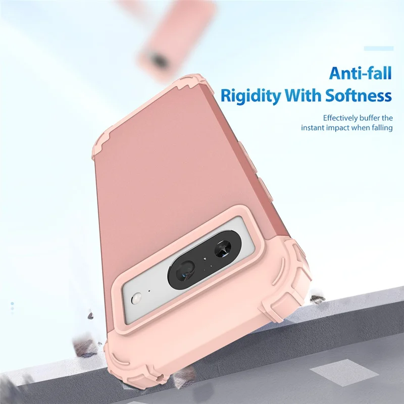 L-Style PC + TPU Phone Cover for Google Pixel 8 , Anti-Drop Cell Phone Cover - Rose Gold+Rose Gold