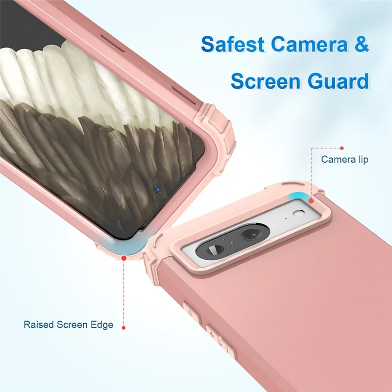 L-Style PC + TPU Phone Cover for Google Pixel 8 , Anti-Drop Cell Phone Cover - Rose Gold+Rose Gold