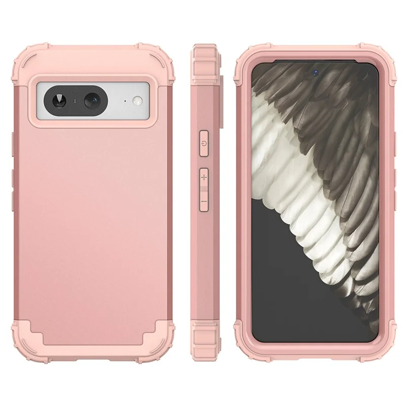 L-Style PC + TPU Phone Cover for Google Pixel 8 , Anti-Drop Cell Phone Cover - Rose Gold+Rose Gold
