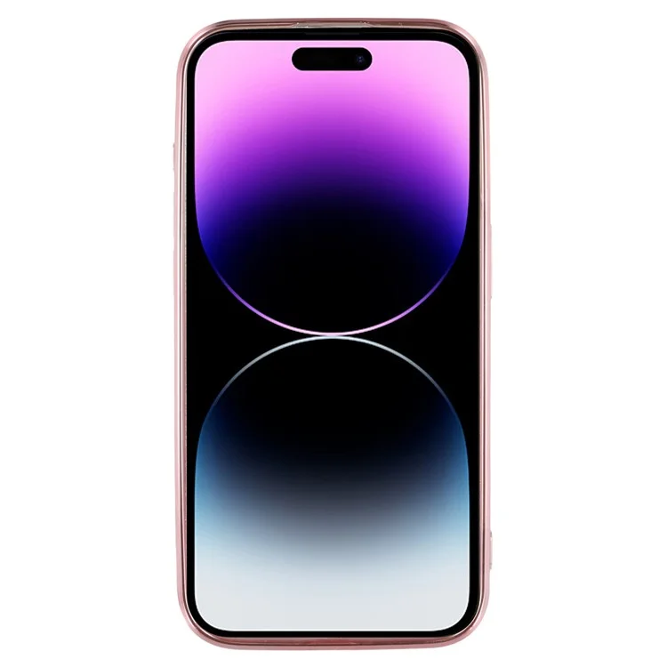 KADEM для iPhone 14 Pro Max Чехол для телефона с блестящим цветочным узором с кольцом-подставкой TPU Anti-collision Cover - Rose Gold