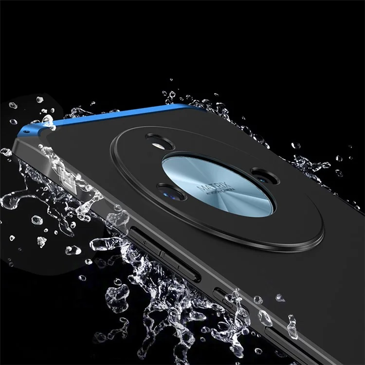 ELEMENT BOX For Honor X50 Hard PC Back Metal Frame Hybrid Case 3-Piece Design Anti-Drop Phone Cover - Black / Blue