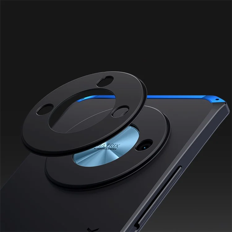 ELEMENT BOX For Honor X50 Hard PC Back Metal Frame Hybrid Case 3-Piece Design Anti-Drop Phone Cover - Black / Blue