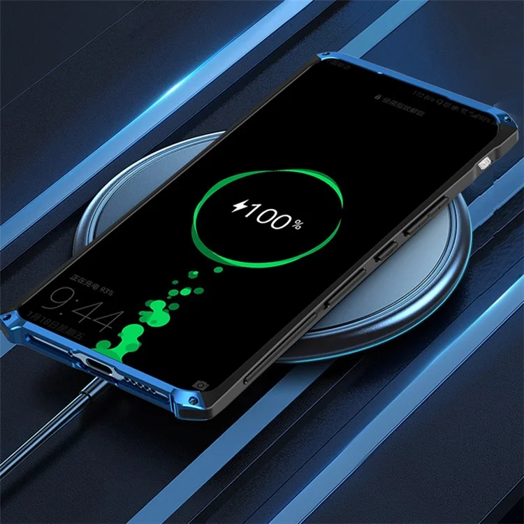 ELEMENT BOX For Honor X50 Hard PC Back Metal Frame Hybrid Case 3-Piece Design Anti-Drop Phone Cover - Black / Blue