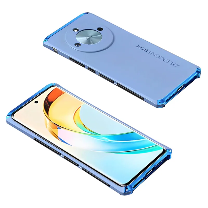ELEMENT BOX For Honor X50 Hard PC Back Metal Frame Hybrid Case 3-Piece Design Anti-Drop Phone Cover - Blue / Blue