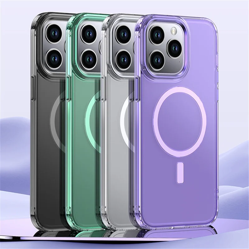 Anti-Fingerprint Phone Cover for iPhone 14 Pro Translucent Slim TPU+PC Case Compatible with MagSafe - Green