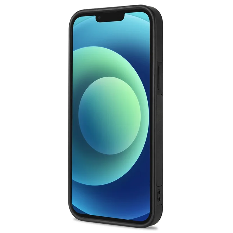 N.BEKUS Card Holder RFID Blocking Case für iPhone 15 Plus, PU-Leder beschichtete TPU-Ständer-Handyhülle - Schwarz