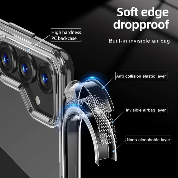 Pour Samsung Galaxy A25 5G (Global) (161,0 x 76,5 x 8,3 mm) Coque de téléphone PC+TPU Airbag Corner Protective Phone Cover - Transparent