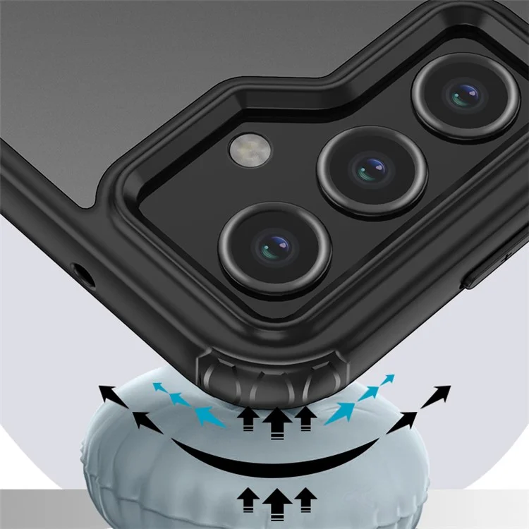 For Samsung Galaxy S23 FE PC+TPU Phone Case Airbag Protection Anti-drop Phone Cover - Matte Black