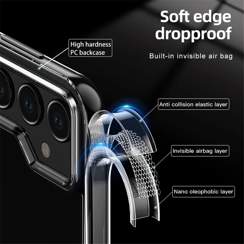 For Samsung Galaxy S23 FE PC+TPU Phone Case Airbag Protection Anti-drop Phone Cover - Transparent