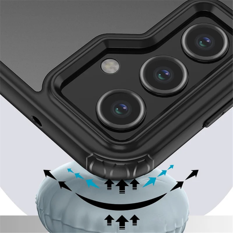 For Samsung Galaxy S23 FE PC+TPU Phone Case Airbag Protection Anti-drop Phone Cover - Transparent