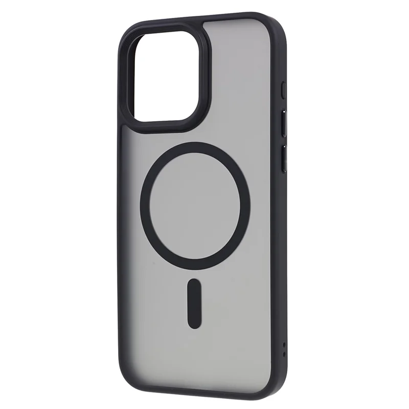 FULEXIN TPU+Acrylic Phone Case for iPhone 15 Pro Max Skin-Touch Matte Anti-Fingerprint Phone Shell Compatible with MagSafe - Black