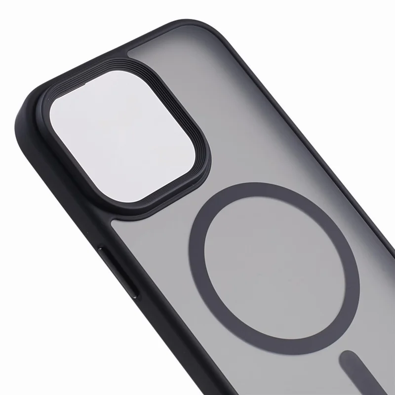 FULEXIN TPU+Acrylic Phone Case for iPhone 15 Pro Max Skin-Touch Matte Anti-Fingerprint Phone Shell Compatible with MagSafe - Black