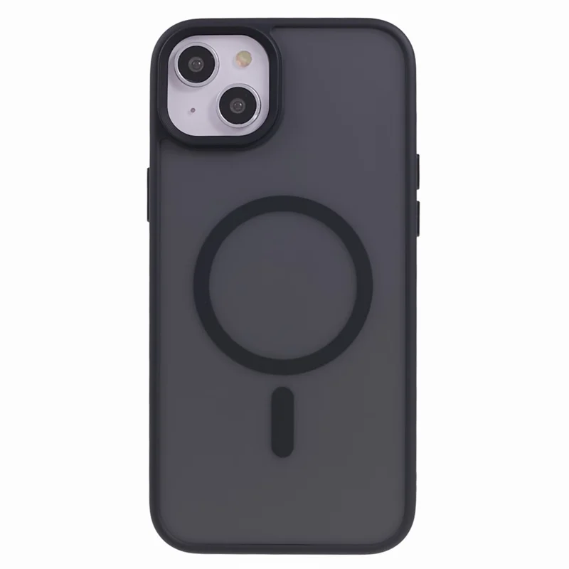 FULEXIN Compatibel met MagSafe Stootvrije Hoesje voor iPhone 15 Skin-Touch Matte TPU+Acryl Telefoonhoes - Zwart