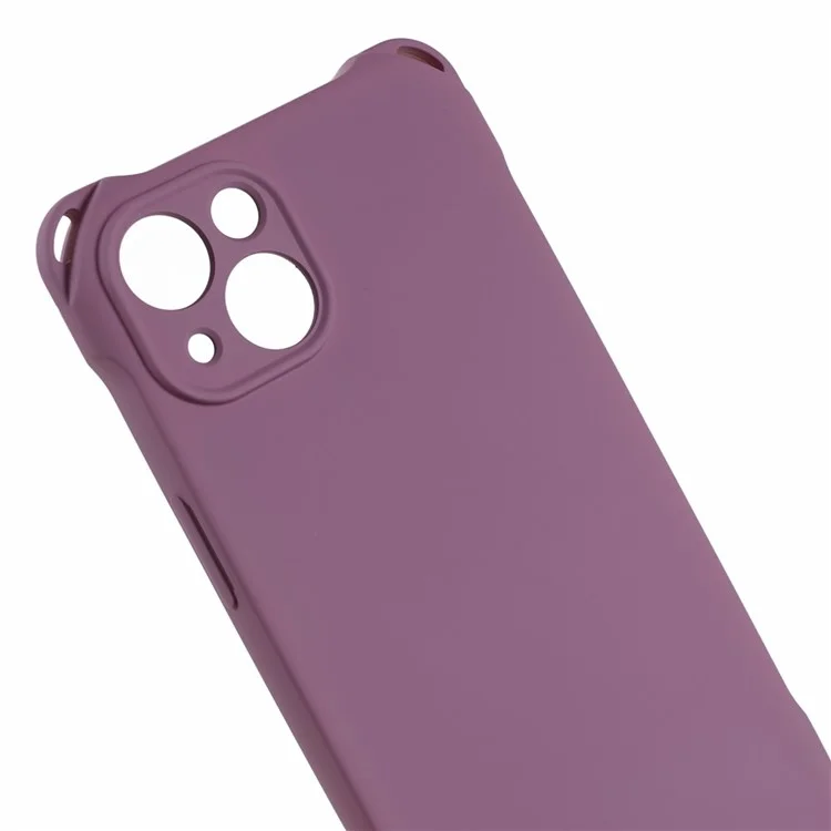 Phone Cover for iPhone 13 6.1 inch Four Corner Thickened Anti-drop TPU Phone Case with Hanging Rope - Light Purple