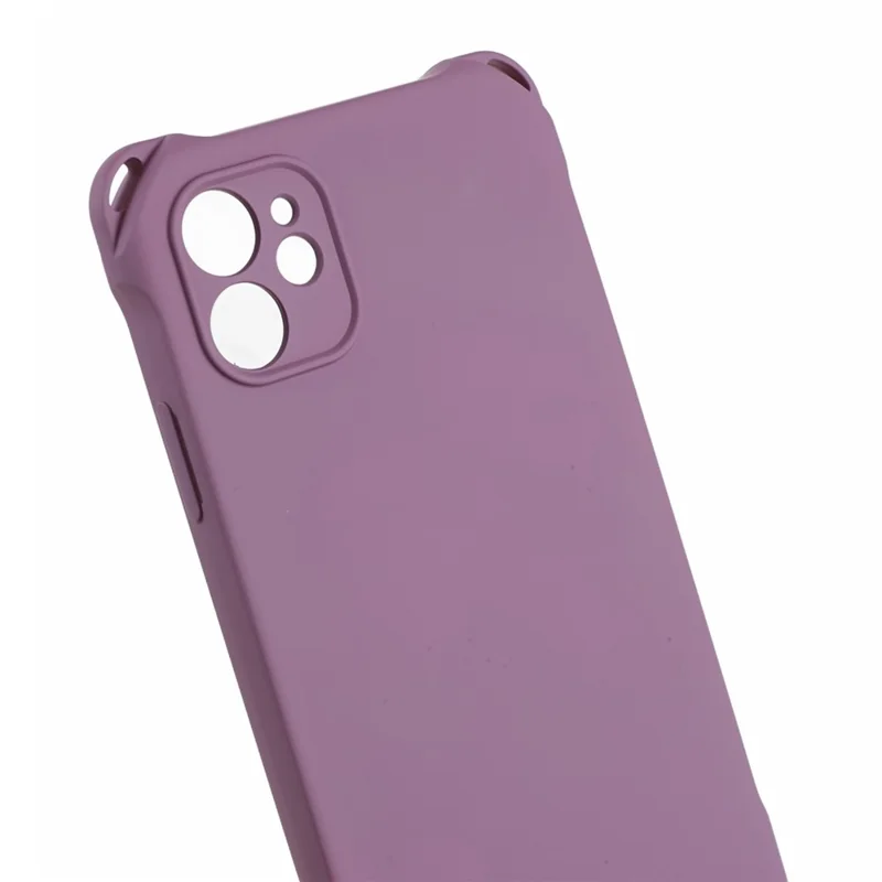 Phone Cover for iPhone 12 6.1 inch Shockproof Four Corner Thickened TPU Back Case with Hanging Rope - Light Purple