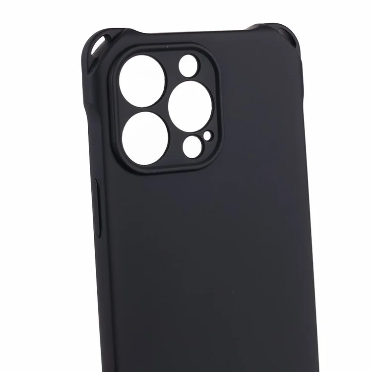Para iPhone 12 Pro Max Soft TPU Mobile Phone Case Four Corner Shockproof Cell Phone Cover with Hanging Rope - Black