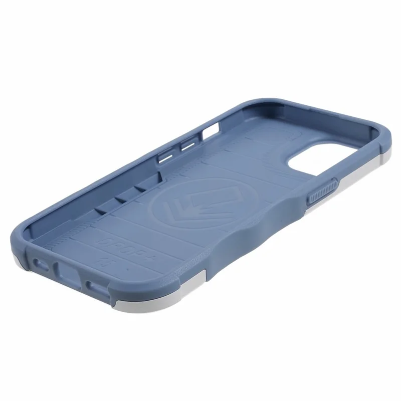 For iPhone 15 Hard PC Soft TPU Shockproof Phone Case Kickstand Cover Support Magnetic Car Mount - White