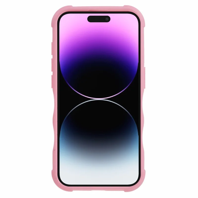 Para iPhone 15 Pro Phone Case PC+TPU Kickstand Cover Work with Magnetic Car Mount - Pink
