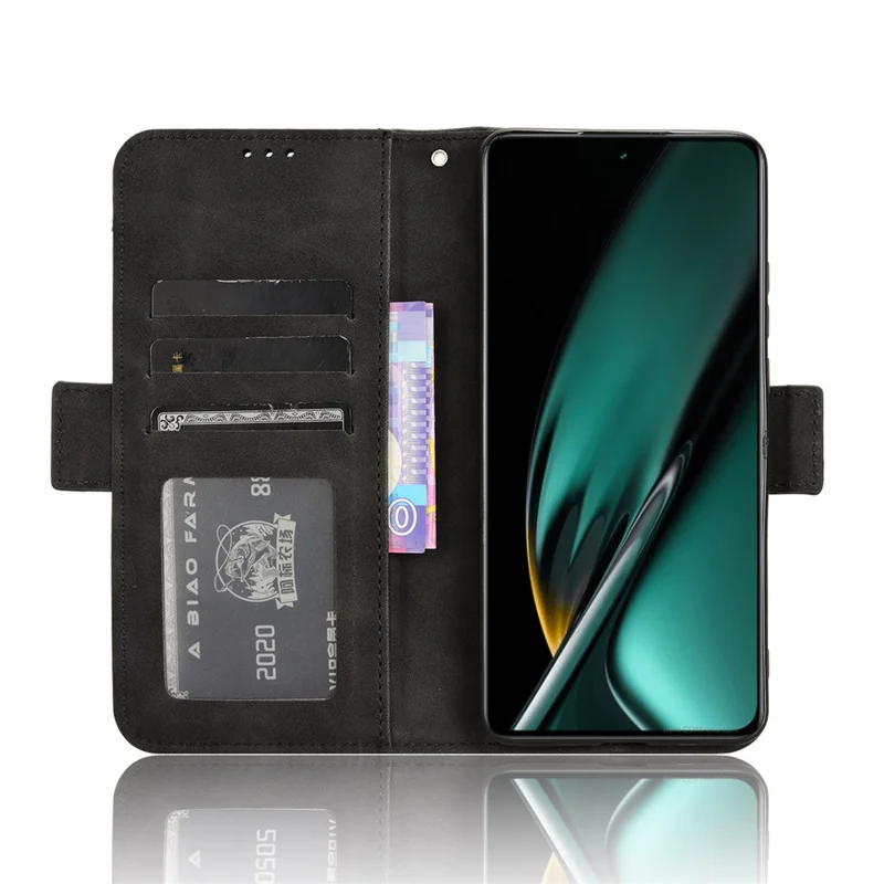 For OnePlus Nord CE3 5G / Oppo K11 5G PU Leather Wallet Phone Case Shockproof Stand Cover with Multiple Card Holder - Black