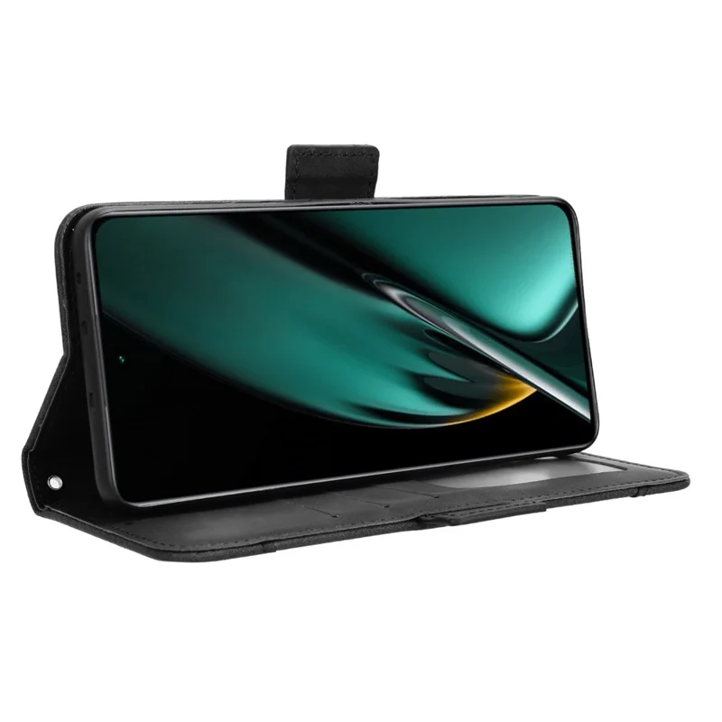 For OnePlus Nord CE3 5G / Oppo K11 5G PU Leather Wallet Phone Case Shockproof Stand Cover with Multiple Card Holder - Black