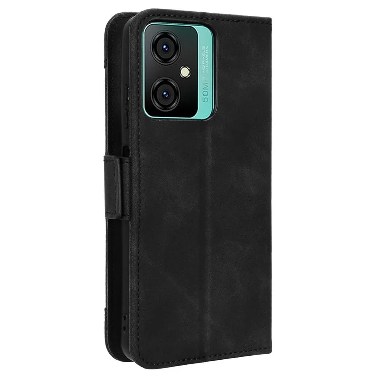 For Blackview Oscal C70 / Oscal Tiger 10 Multiple Card Slot Wallet Phone Case Stand PU Leather Smartphone Cover - Black