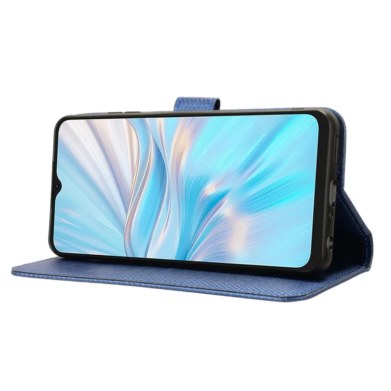 For Blackview Oscal C70 / Oscal Tiger 10 Wallet Phone Case Diamond Texture PU Leather Stand Phone Cover - Blue
