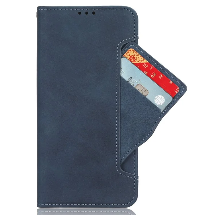 For Doogee X98 / X98 Pro PU Leather Wallet Phone Case Shockproof Inner TPU Shell Stand Cover with Multiple Card Holder - Blue