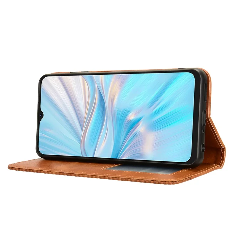 Wallet Retro Phone Case for Blackview Oscal C70 / Oscal Tiger 10 Stand PU Leather Drop-Proof Phone Cover - Brown