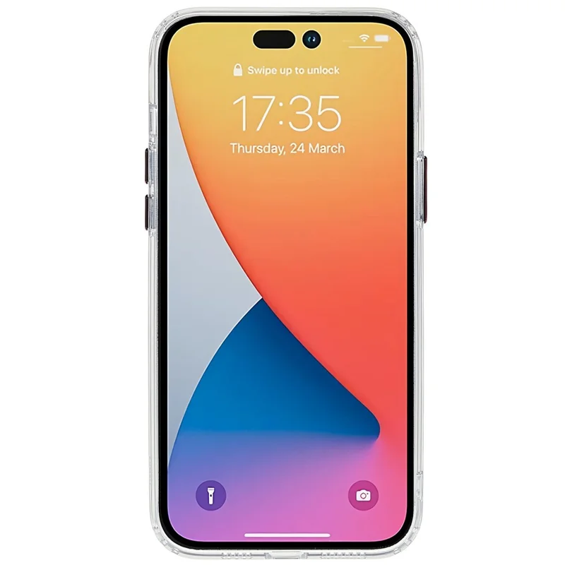 FULEXIN Anti-Scratch Phone Case for iPhone 15 Protective TPU+Acrylic Crystal-Clear Phone Shell - Black